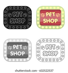 Pet shop sign.Pet shop single icon in black style vector symbol stock illustration web.