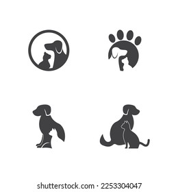 Pet Shop Silhouette Logo Vector Illustration