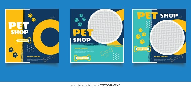 Pet shop social media banner post template	