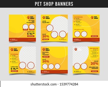 Pet shop square banner template. Promotional banner for social media post, web banner and flyer Vol.4