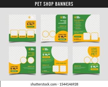 Pet Shop Square Banner Template. Promotional Banner For Social Media Post, Web Banner And Flyer Vol.11