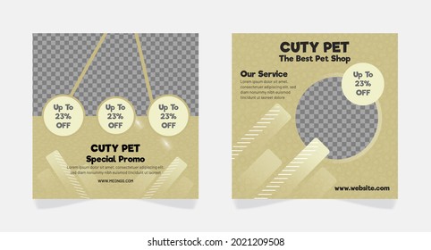 Pet shop square banner template suitable for Promotional banner for social media post