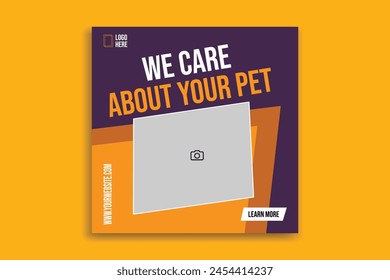 Pet Shop quadratische Banner Vorlage. Werbe-Banner für Social-Media-Post, Web-Banner und Flyer, Pet-Shop-Banner für Social-Media-Post und Story-Vorlage, 