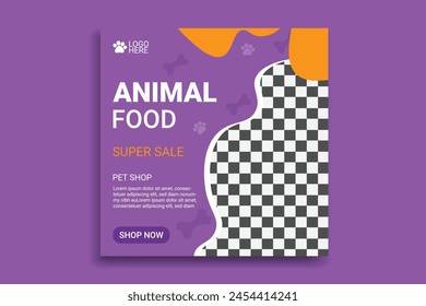 Pet shop square banner template. Promotional banner for social media post, web banner and flyer, Pet shop banner for social media post and story template, 