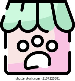 Pet shop store, illustration, vector on a white background.