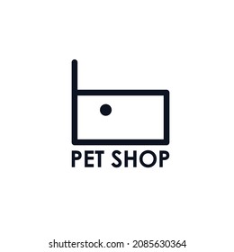 Pet shop store logo icon sign Dog head face symbol Animal emblem Veterinary medical centre Modern design Cartoon children's style Fashion print clothes apparel greeting invitation card cover flyer 