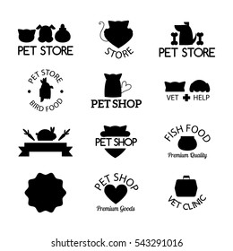 Pet shop symbols vector.