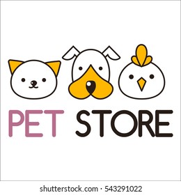 Pet shop symbols vector.