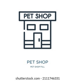 pet shop thin line icon. cat, animal linear icons from pet shop fill concept isolated outline sign. Vector illustration symbol element for web design and apps.