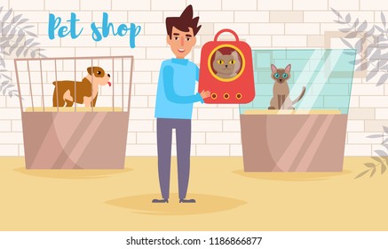 Pet shop Vector. Cartoon. Isolated art. Flat Cat show