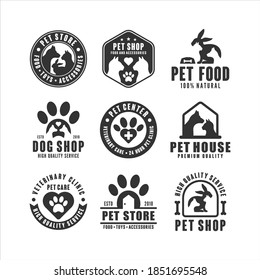 Pet shop vector design logo collection