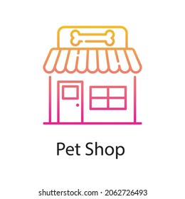 Ilustración de diseño del icono del degradado del vector de tienda de mascotas. Símbolo veterinario sobre fondo blanco archivo EPS 10