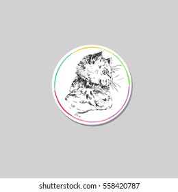 Pet shop. Vector hand drawn sticker