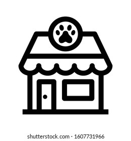Pet shop vector icon in black color
