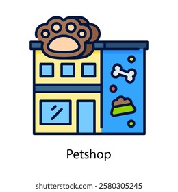 pet shop vector icon design illustration, filled line style