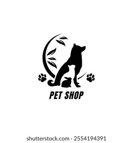 pet shop vector logo design