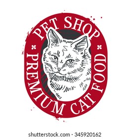 pet shop vector logo design template. food or cat icon