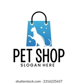 pet shop vector logo, dog and cat grooming suitable for company symbol