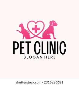 pet shop vector logo, dog and cat grooming suitable for company symbol