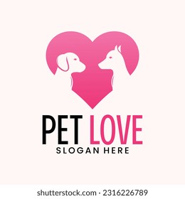 pet shop vector logo, dog and cat grooming suitable for company symbol