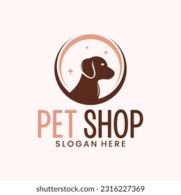 pet shop vector logo, dog and cat grooming suitable for company symbol