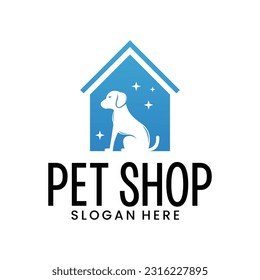 pet shop vector logo, dog and cat grooming suitable for company symbol