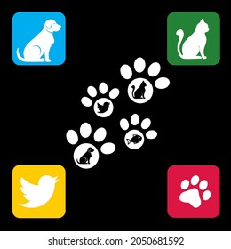 Logotipo del vector de la tienda de mascotas Ilustración diseño profesional del logotipo para la tienda de mascotas