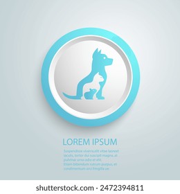 Pet Shop Vet Animals Vector Blue Icon