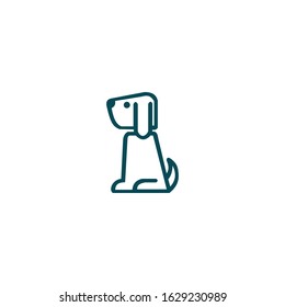 Pet shop or vet clinic logo. Animals, cat, dog icon or label. Animal silhouette vector illustration.