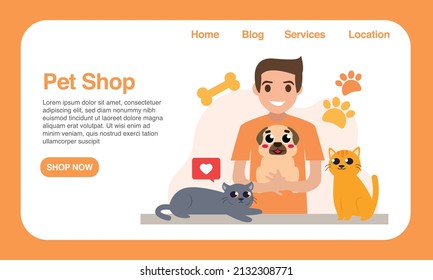 pet shop website design user interface application