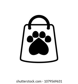 pet shopping bag icon trendy