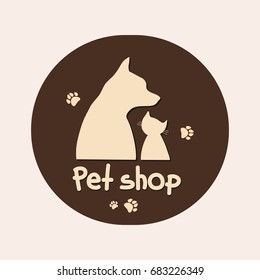 Pet shop.Vector illustration.Dog end cat.