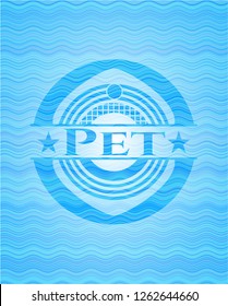 Pet sky blue water emblem background.