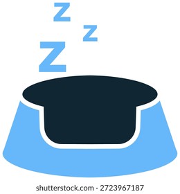 Vetor de ícone de cama animal de estimação para itens de conforto. Ideal para almofadas de cachorro, cochilos de gato, lojas de móveis e símbolos de animais de repouso.