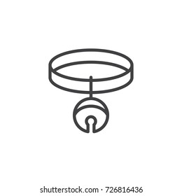 Pet sleighbell line icon, outline vector sign, linear style pictogram isolated on white. Symbol, logo illustration. Editable stroke