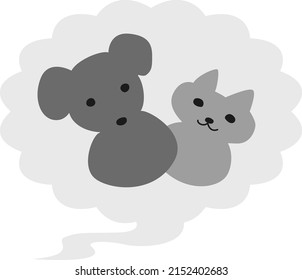 Pet smell trouble balloon image illustration