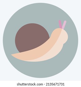 Pet Snail Icon in trendy flat style isolated on soft blue background