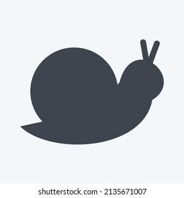 Pet Snail Icon in trendy glyph style isolated on soft blue background