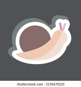 Pet Snail Sticker in trendy isolated on black background