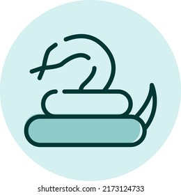 Serpiente mascota, ilustración, vector sobre un fondo blanco.