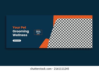 Pet Social Media Cover,  pet web banner design template