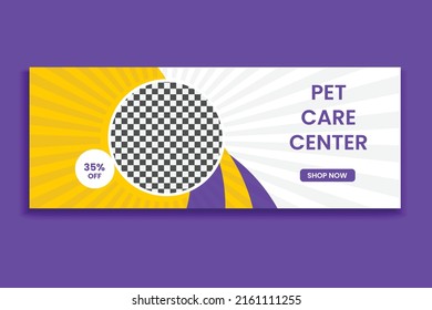 Pet Social Media Cover,  pet web banner design template