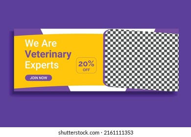Pet Social Media Cover,  pet web banner design template