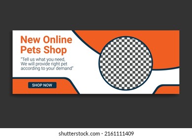 Pet Social Media Cover,  pet web banner design template