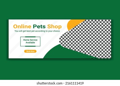 Pet Social Media Cover,  pet web banner design template
