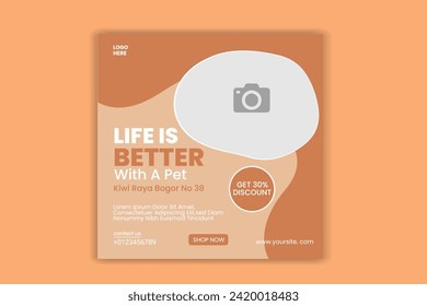 pet social media post, banner design