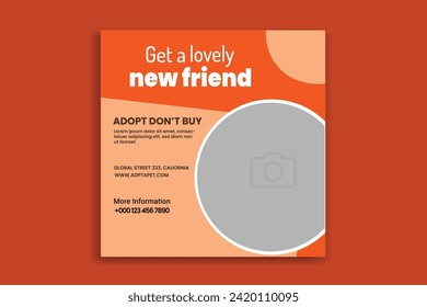 Pet social media post, pet banner design

