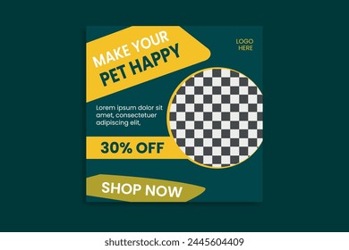 pet social media post pet banner design template 