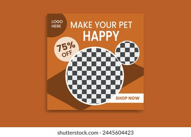 pet social media post pet banner design template 
