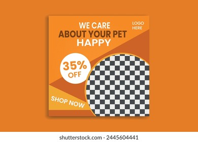 pet social media post pet banner design template 